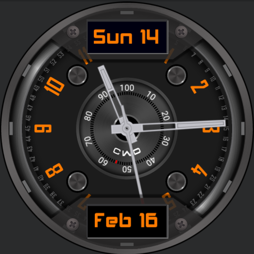 Orange Analog Digital watch