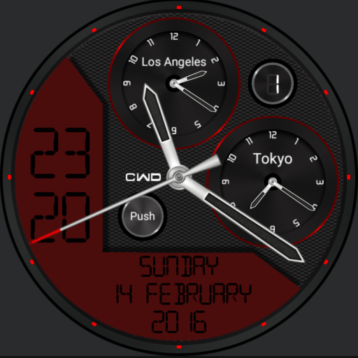 Red Analog Digital watch