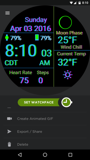 BG 80's Colored Weather/Health Watch Face