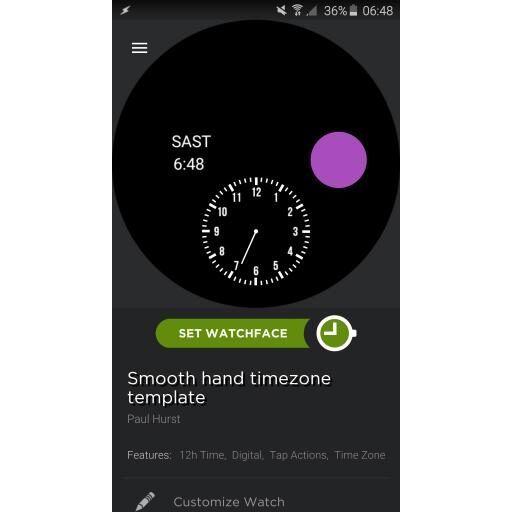 Smooth hand timezone template