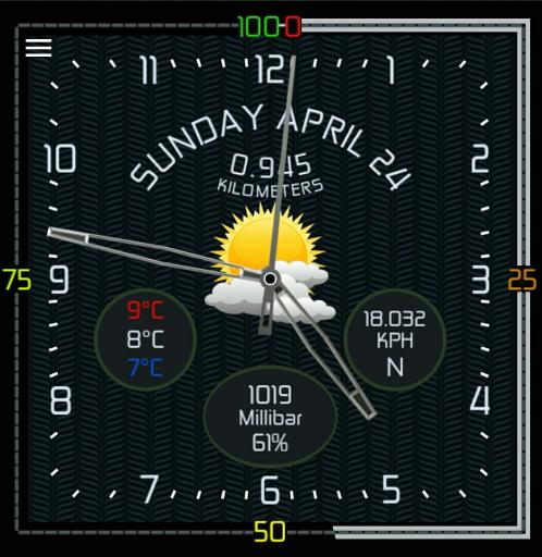 Full square battery levels + digital watch + stopwatch