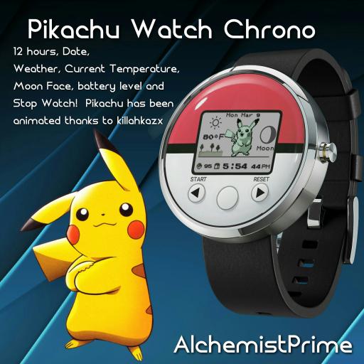 Pikachu Watch Chrono with step counter