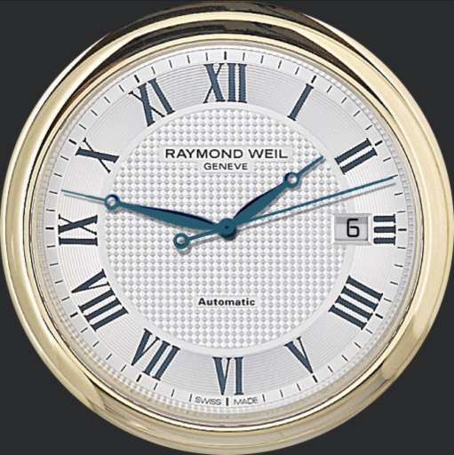 Raymond Weil White Roman Numerals Tribute Bezel