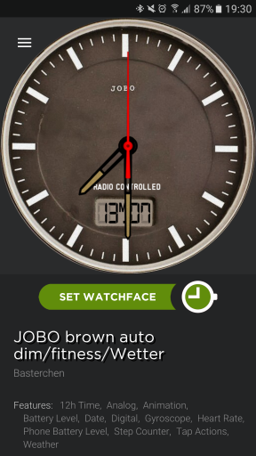 JOBO brown with auto dim, fitness and weather