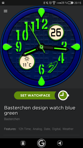 Basterchen design watch blue green