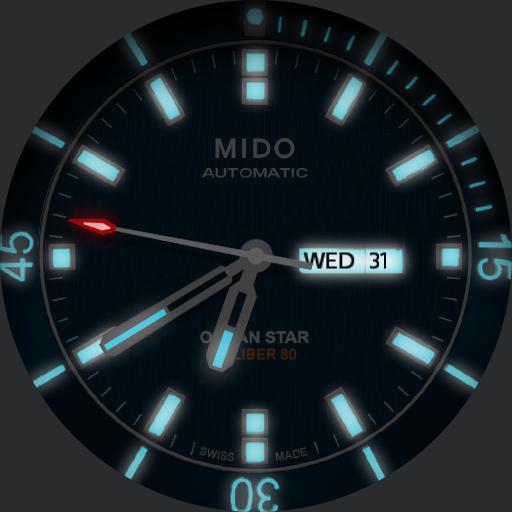 mido oceanstar captain slo glo lume options