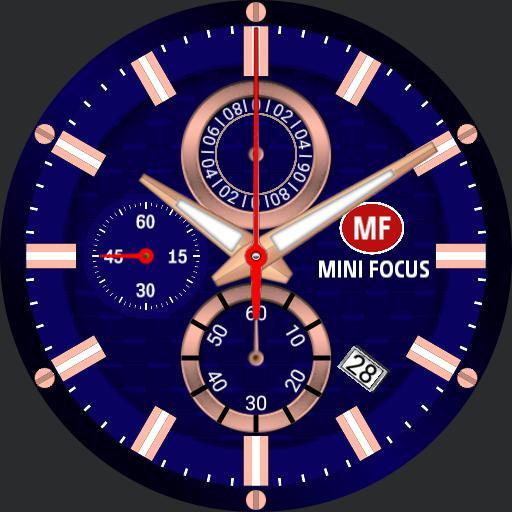 Mini Focus Chronograph Chronometer Blue / Rose Gold