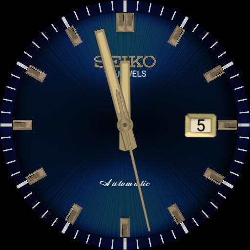 Seiko Automatic 17 Jewels Blue Dial Gold