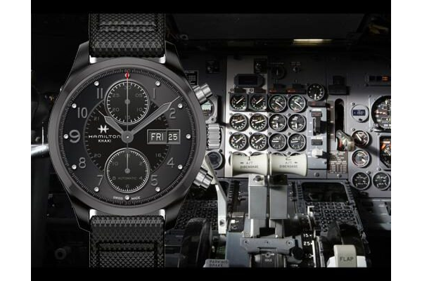 Hamilton Khaki Auto Chrono Black