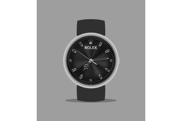 Rolex blk&Silver