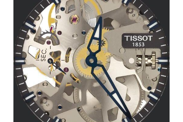 Tissot T-Complication Squelette updated rotating wheels