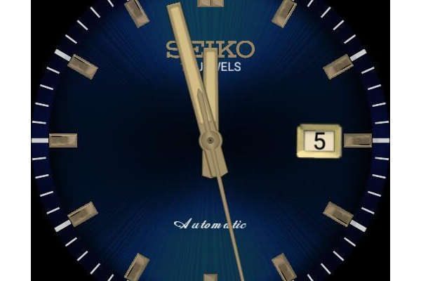 Seiko Automatic 17 Jewels Blue Dial Gold