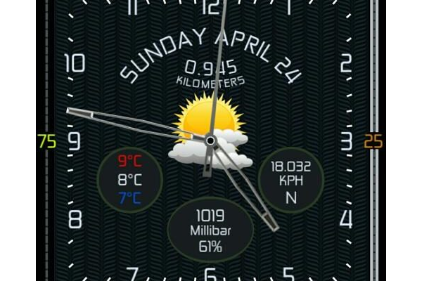 Full square battery levels + digital watch + stopwatch