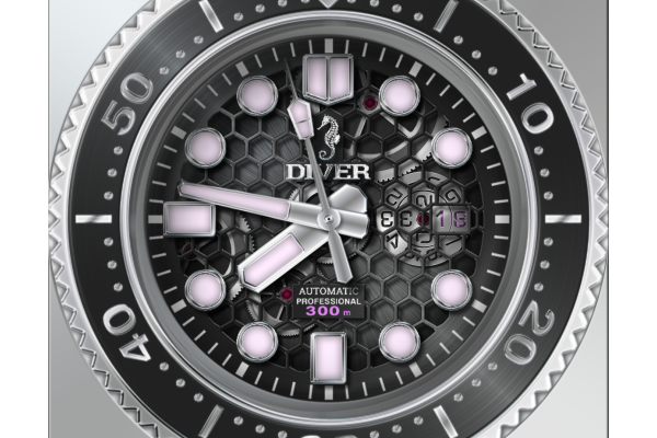 Inferno Diver Seahorse Skeleton M170615v5