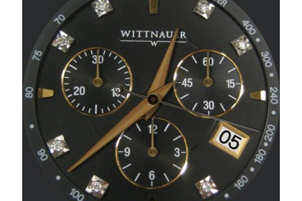 Wittnauer 12D101 Two Tone Black Diamond Chronograph