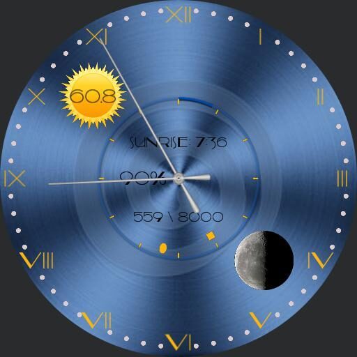 Watch with weather,steps,battery.