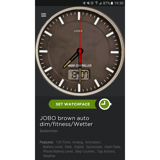 JOBO brown with auto dim, fitness and weather