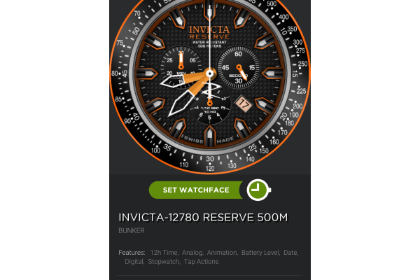 INVICTA 12780 Subaqua reserve 500m orange