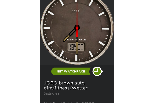 JOBO brown with auto dim, fitness and weather