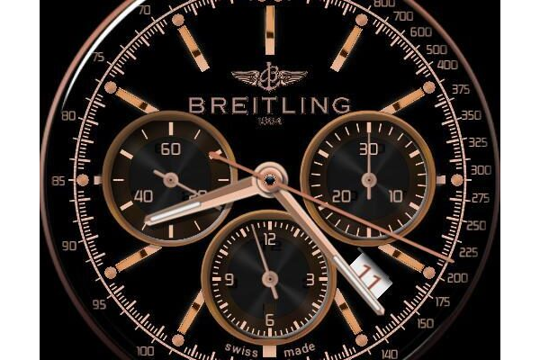 Breitling Transocean Black Rose Gold