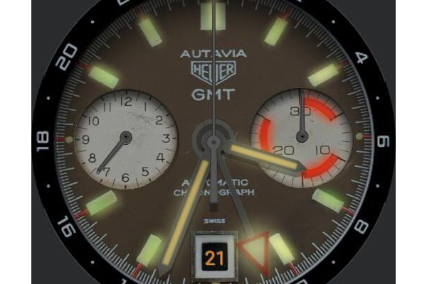 autavia heuer GMT with new dim options #6 brown