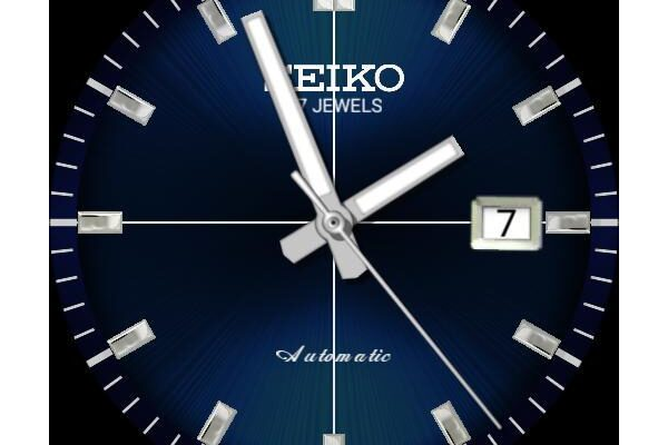Seiko Automatic 17 Jewels Blue Dial Silver