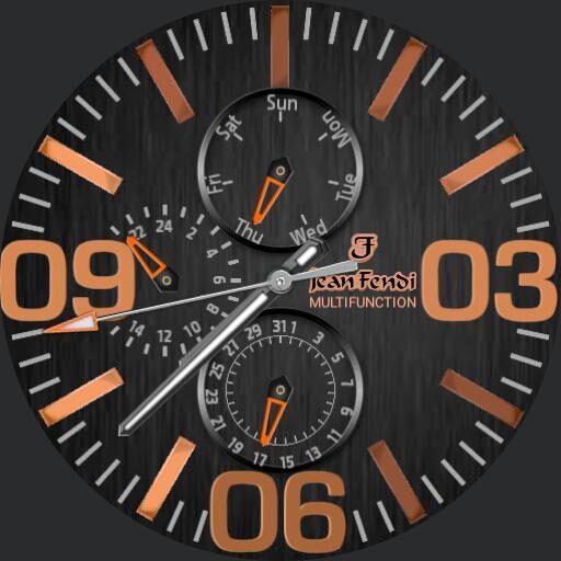 Fendi Multifunction Black Dial