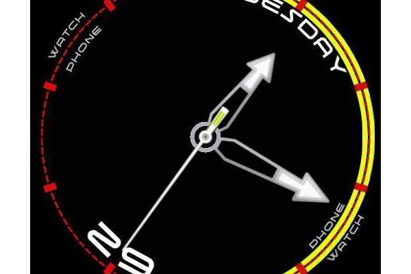 Full Circle Battery Levels with analogue stopwatch
