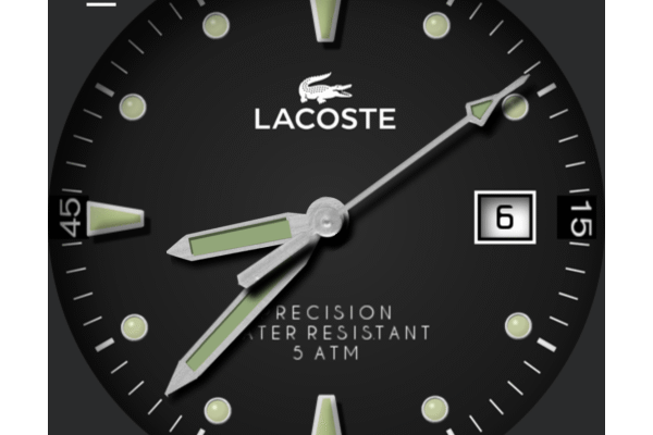 Tribute - Lacoste model 3510g black silver with battery level
