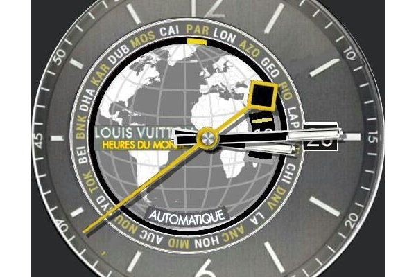 Louis Vuitton Tambour Heures du Monde Gris