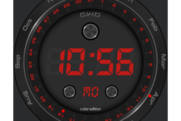 Standard digital watch (6 colors)