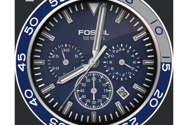 Fossil Crewmaster Sport Chronograph navy blue