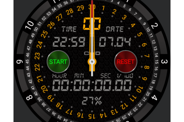 Stopwatch with digi/ana clock