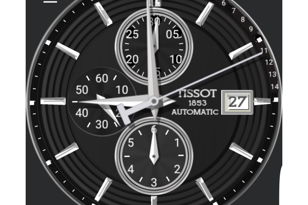 Tissot Veloci-T Silver ~ Multiple Tap Contrast