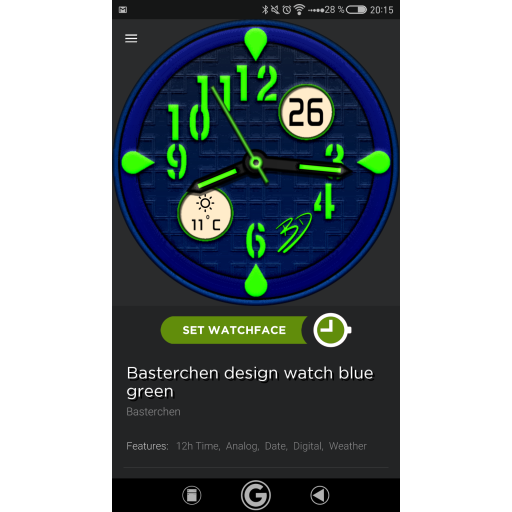Basterchen design watch blue green