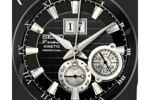 Seiko Premier Kinetic Perpetual ~ Silver
