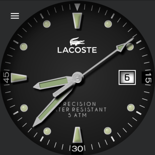 Tribute - Lacoste model 3510g black silver with battery level