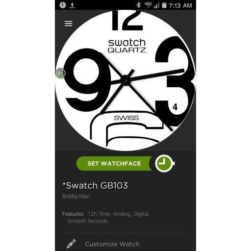Swatch GB103 white and black