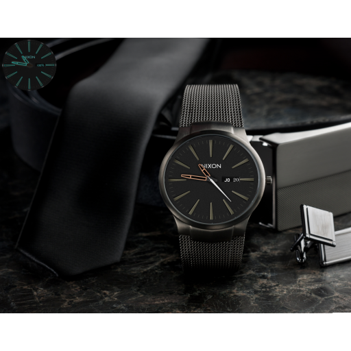 Nixon A356-1530 Sentry SS Matte Black /Industrial Green.