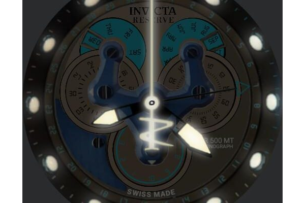 Invicta Reserve Excursion Master Calender 18564 slo glo options
