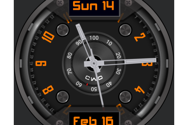 Orange Analog Digital watch