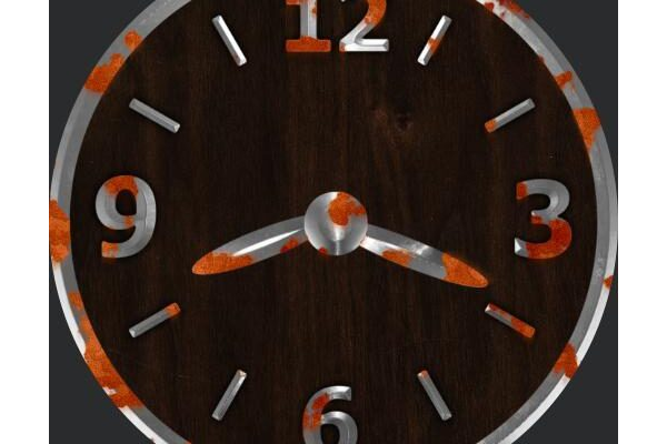 Wood rust clock