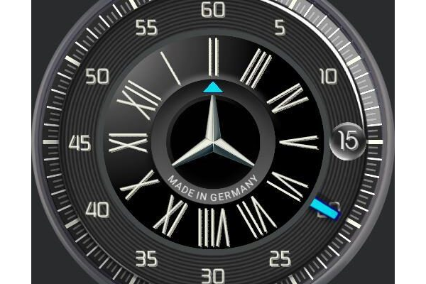 Mercedes inspired: Roman Numeric Hours