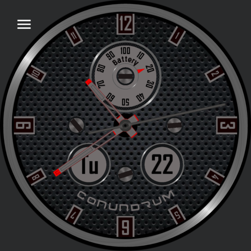 Analog watch with battery meter.
