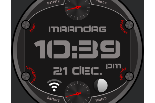 Digital watch silver