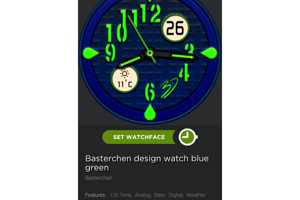 Basterchen design watch blue green