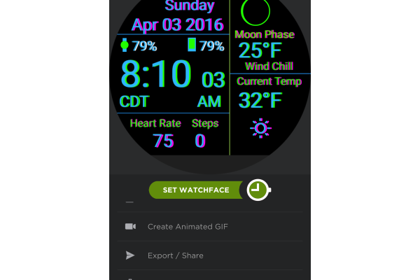 BG 80's Colored Weather/Health Watch Face