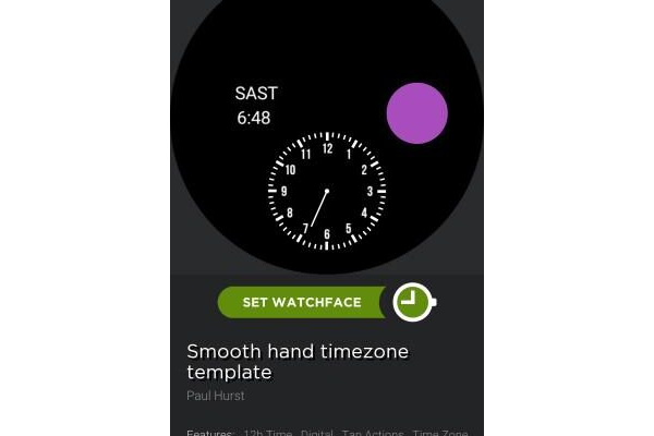 Smooth hand timezone template