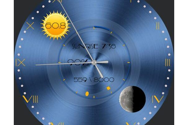 Watch with weather,steps,battery.