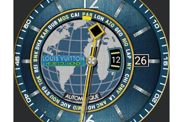 Louis Vuitton Tambour Heures du Monde Bleu